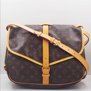 NEW COWHIDE Authentic Louis Vuitton Saumur 35.